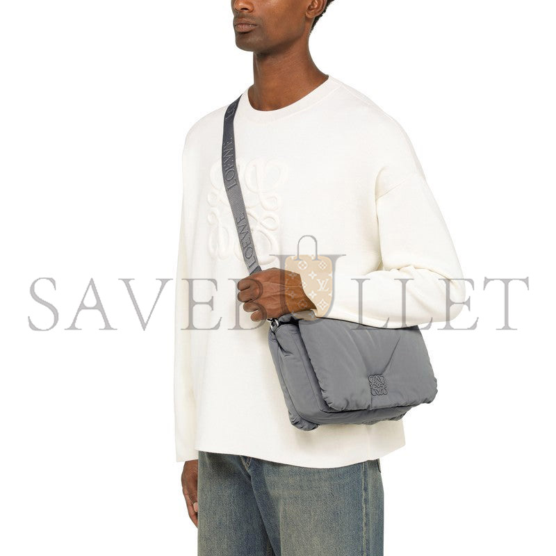 LOEWE GOYA ASPHALT NYLON PUFFER BAG MEN B896G22X01NY (30*20.5*10cm)